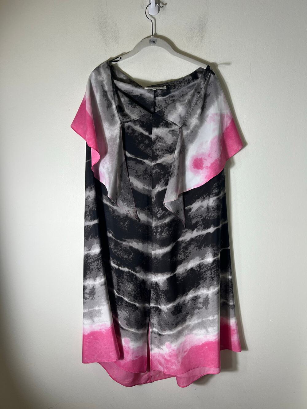 Ramona La Rue Pink Gray Silk Dress Sz S